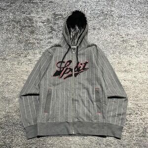 NEW Vintage Y2K Split Skateboards Zip Up Hoodie Mens Medium Gray Skater Grunge